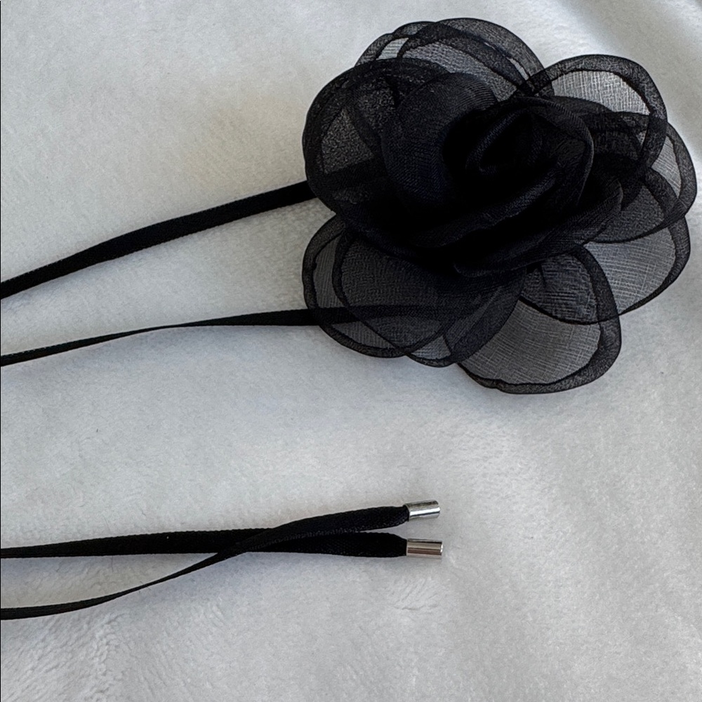 HANDMADE BLACK ROSE CHOKER - Picture 7 of 10